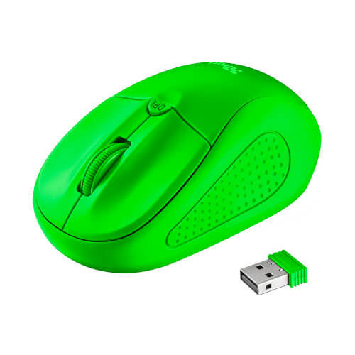Ratón Trust Primo Wireless Neon Green 1600dpi Usb | Quonty.com | 21922