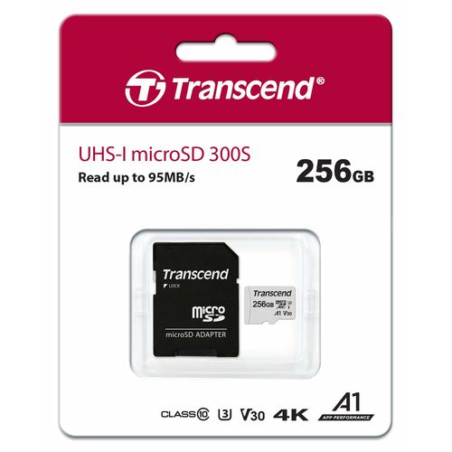 Microsd Transcend 256gb Cl10 Uhs-3 300s / Adapt. Sd Incluido | Quonty.com | TS256GUSD300S-A