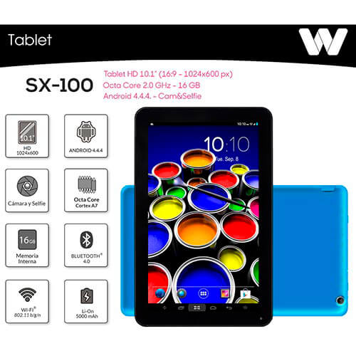 Tablet Woxter Sx-100 10.1'' Octacore 1gb-16gb Azul | Quonty.com | TB26-223