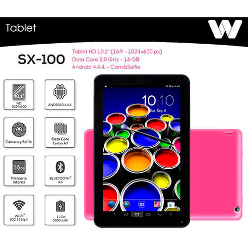 Tablet Woxter Sx-100 10.1'' Octacore 1gb-16gb Rosa | Quonty.com | TB26-225