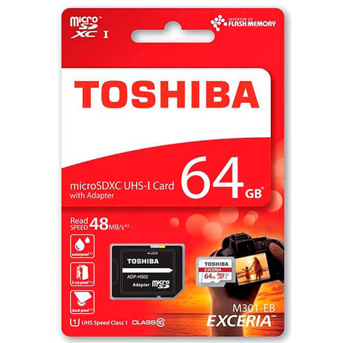 Microsd Toshiba 64gb Cl10 Uhs-I Adaptador Sd | Quonty.com | THN-M301R0640EA