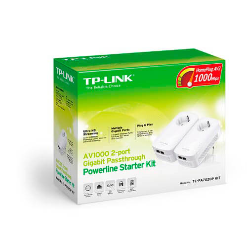 Kit 2 Adaptador De Homeplug Tp-Link Tl-Pa7020p 2rj45/1000mbp | Quonty.com | TL-PA7020P