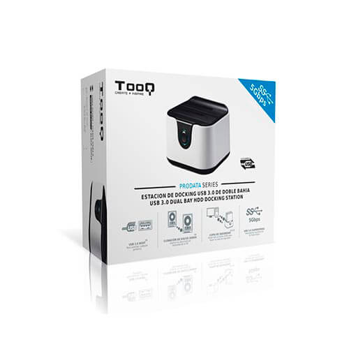 Base Conectora Tooq Tqds802bw 2.5/3.5 Sata3 Usb3.0 | Quonty.com | TQDS-802BW