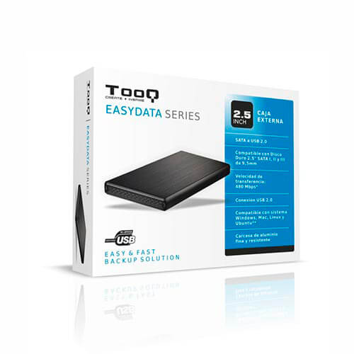Caja Hdd Tooq Tqe-2502b 2.5'' Sata3 Usb2.0 9,5mm | Quonty.com | TQE-2502B