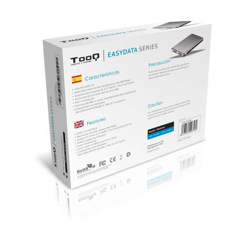Caja Hdd Tooq Tqe-2515b 2.5'' Sata3 Usb2.0 9,5mm | Quonty.com | TQE-2515B