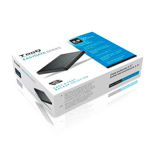 Caja Hdd Tooq Tqe-2522b 2.5'' Sata3 Usb3.0 Negra | Quonty.com | TQE-2522B