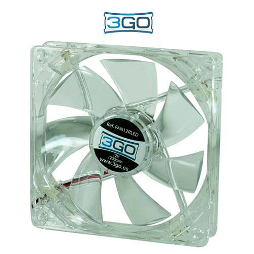 Ventilador 3go Fan12rl 12cm 1.200rpm Leds-Rojos | Quonty.com | FAN12RL