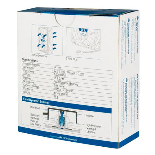 Ventilador 9cm Arctic F9 Silent 1000rpm | Quonty.com | ACFAN00026A