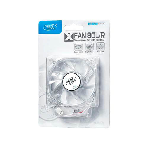 Ventilador Deepcool Xfan 8cm 1.800rpm Leds-Rojos | Quonty.com | XFAN80L/R
