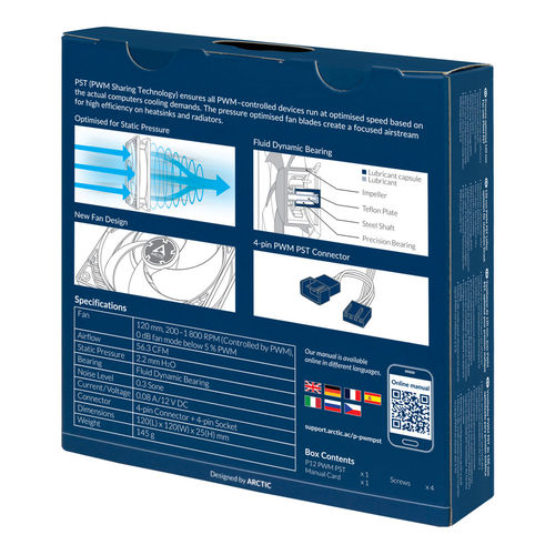 Ventilador 12cm Arctic P12 Pwm Pst Negro | Quonty.com | ACFAN00120A