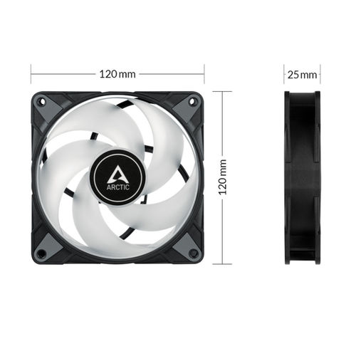 Ventilador 12cm Arctic P12 Pwm Pst Negro A-Rgb | Quonty.com | ACFAN00231A
