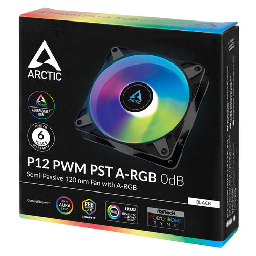 Ventilador 12cm Arctic P12 Pwm Pst Negro A-Rgb | Quonty.com | ACFAN00231A
