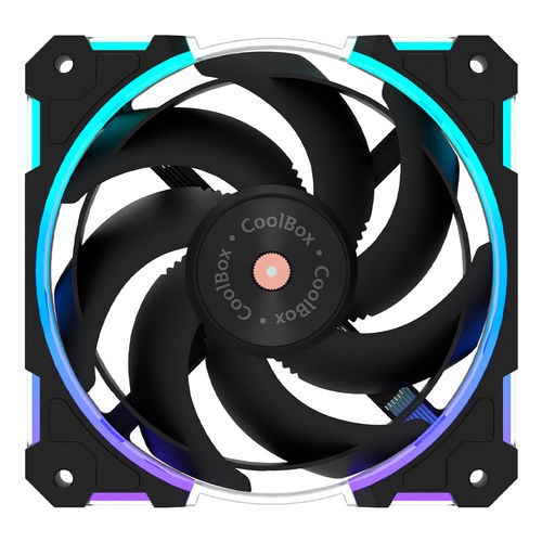 Ventilador 12cm Coolbox X12 Ring Pwm Negro Argb | Quonty.com | COO-VA12-04ARB