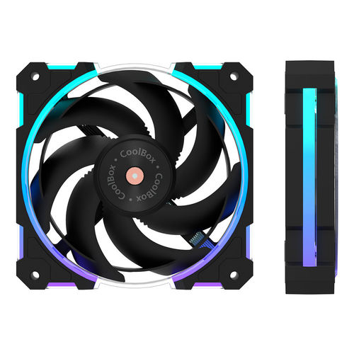 Ventilador 12cm Coolbox X12 Ring Pwm Negro Argb | Quonty.com | COO-VA12-04ARB