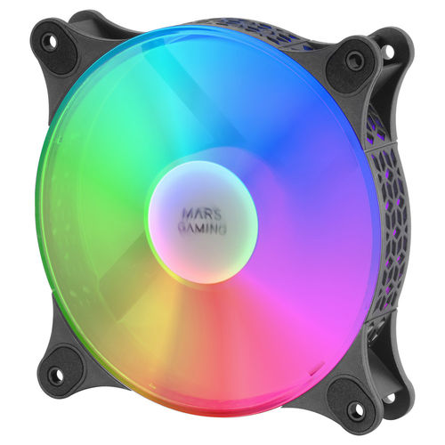 Ventilador 12cm Mars Gaming Mfduo Kit 2vent. Frgb Rainbow 360º Negro | Quonty.com | MFDUO