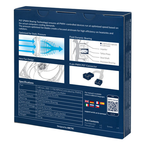 Ventilador 14cm Arctic P14 Pwm Pst Negro | Quonty.com | ACFAN00125A