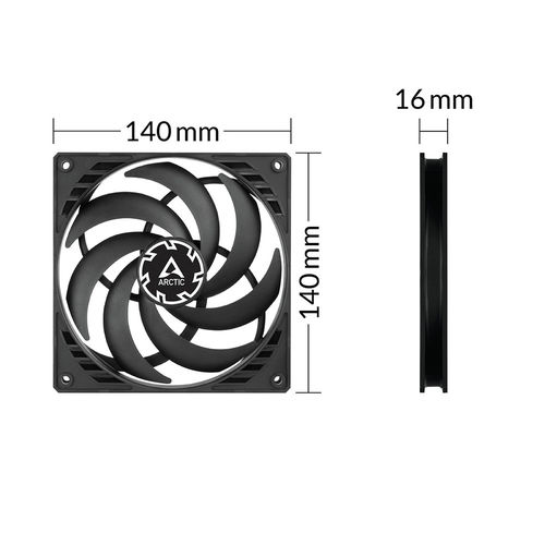 Ventilador 14cm Arctic P14 Pwm Pst Negro Slim | Quonty.com | ACFAN00268A