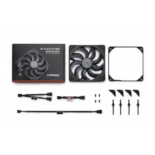 Ventilador 14cm Noctua Nf-A14x25 G2 Pwm Ch.Bk Chromax Black Negro | Quonty.com | NF-A14X25G2PWMCH.BK