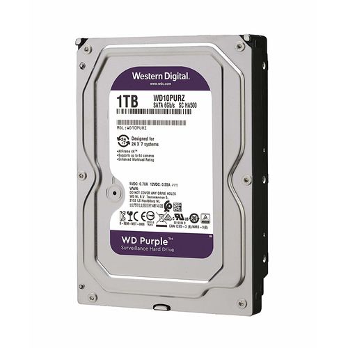 Hdd Wd 3.5'' 1tb 5400rpm 64mb Sata3 Purple | Quonty.com | WD10PURZ