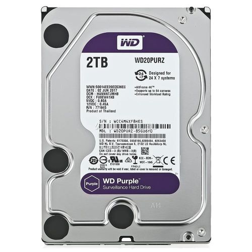 Hdd Wd 3.5'' 2tb 5400rpm 64mb Sata3 Purple | Quonty.com | WD20PURZ
