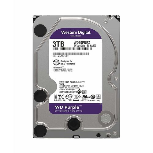 Hdd Wd 3.5'' 3tb 5400rpm 64mb Sata3 Purple | Quonty.com | WD30PURZ