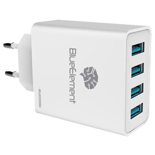 Cargador Usb Pared Bluestork Smartcharger4 4ptos 5.1a | Quonty.com | WALL-50-U4-BE