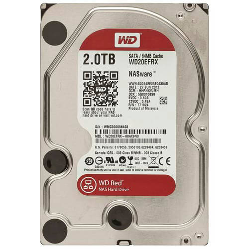 Hdd Wd Nas 3.5'' 2tb 5400rpm 64mb Sata3 Red | Quonty.com | WD20EFRX