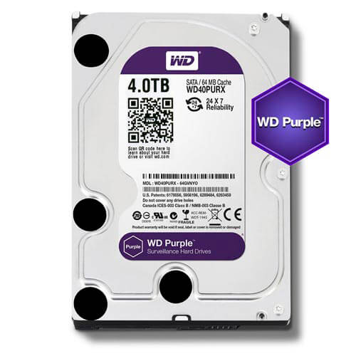 Hdd Wd 3.5'' 4tb 5400rpm 64mb Sata3 Av Purple | Quonty.com | WD40PURX