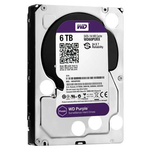 Hdd Wd 3.5'' 6tb 5400rpm 64mb Sata3 Av Purple | Quonty.com | WD60PURX