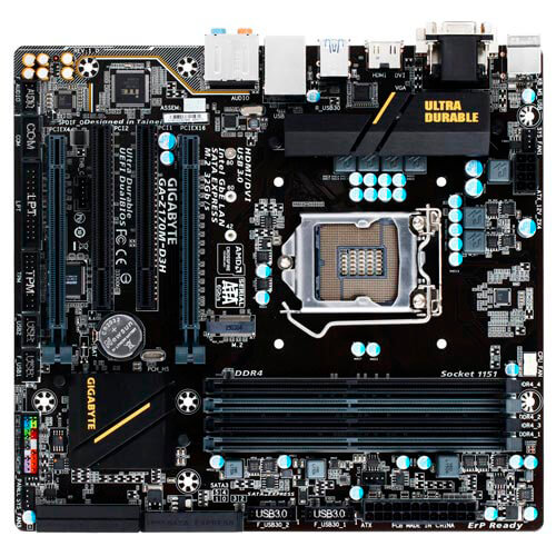 Placa Gigabyte Z170m-D3h Intel1151 4ddr4 Hdmi Pcie3.0 Sata3 | Quonty.com | GA-Z170M-D3H