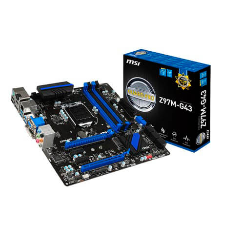 Placa Msi Z97m-G43 Intel1150 4ddr3 Hdmi Pcx3.0 Sata3 Usb3.0 | Quonty.com | Z97M-G43
