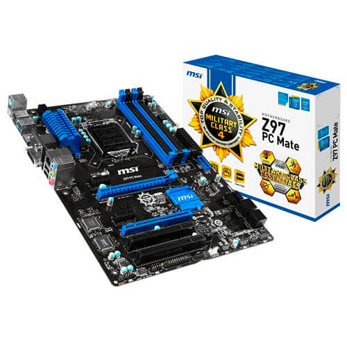 Placa Msi Z97 Pc Mate Intel1150 4ddr3 Hdmi Pcie3.0 Sata3 Usb3.0 Atx | Quonty.com | 7850-004R