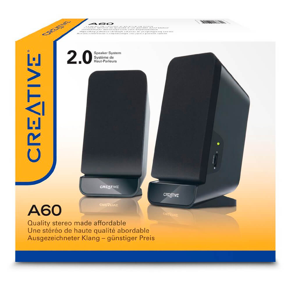 Altavoces Creative A60 2.0 Negro