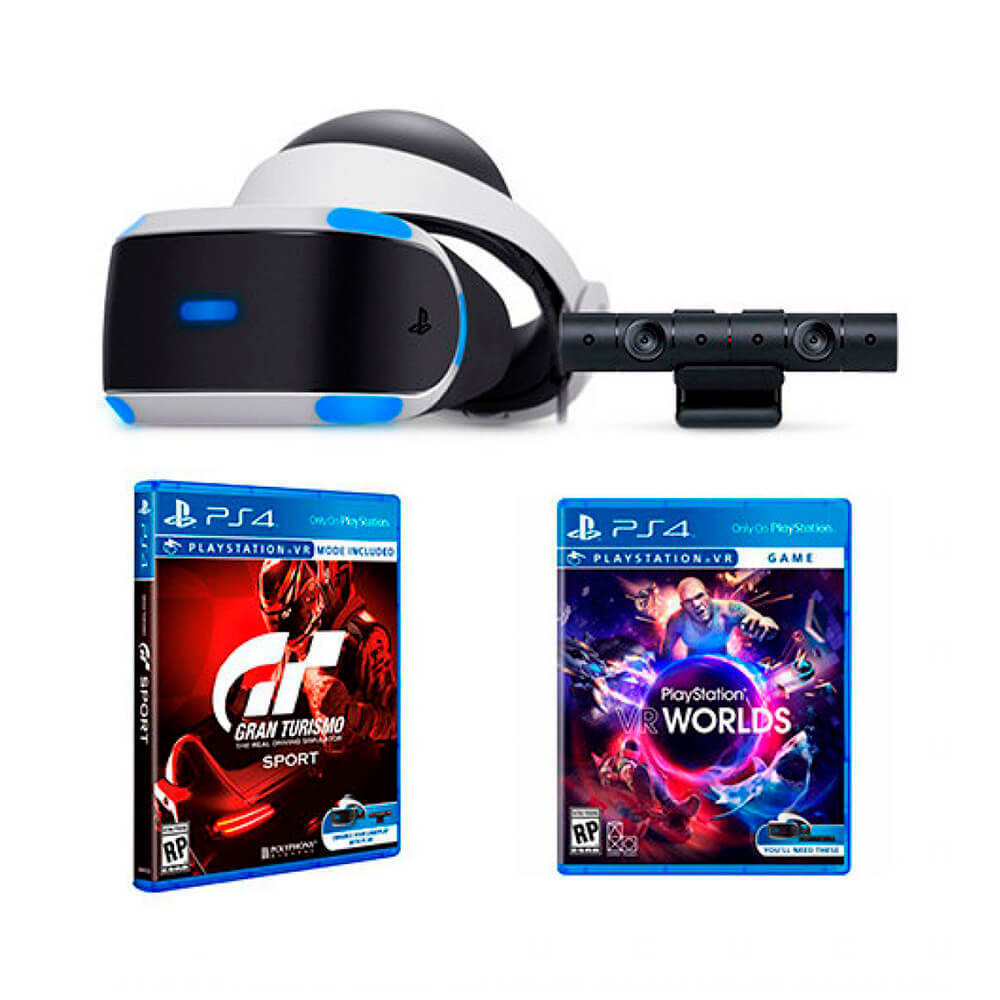 Gafas Sony Playstation Vr+Camara+Vr Worlds+Gt | Defectuoso PS4 VR Realidad Virtual PS versión 2 Auriculares