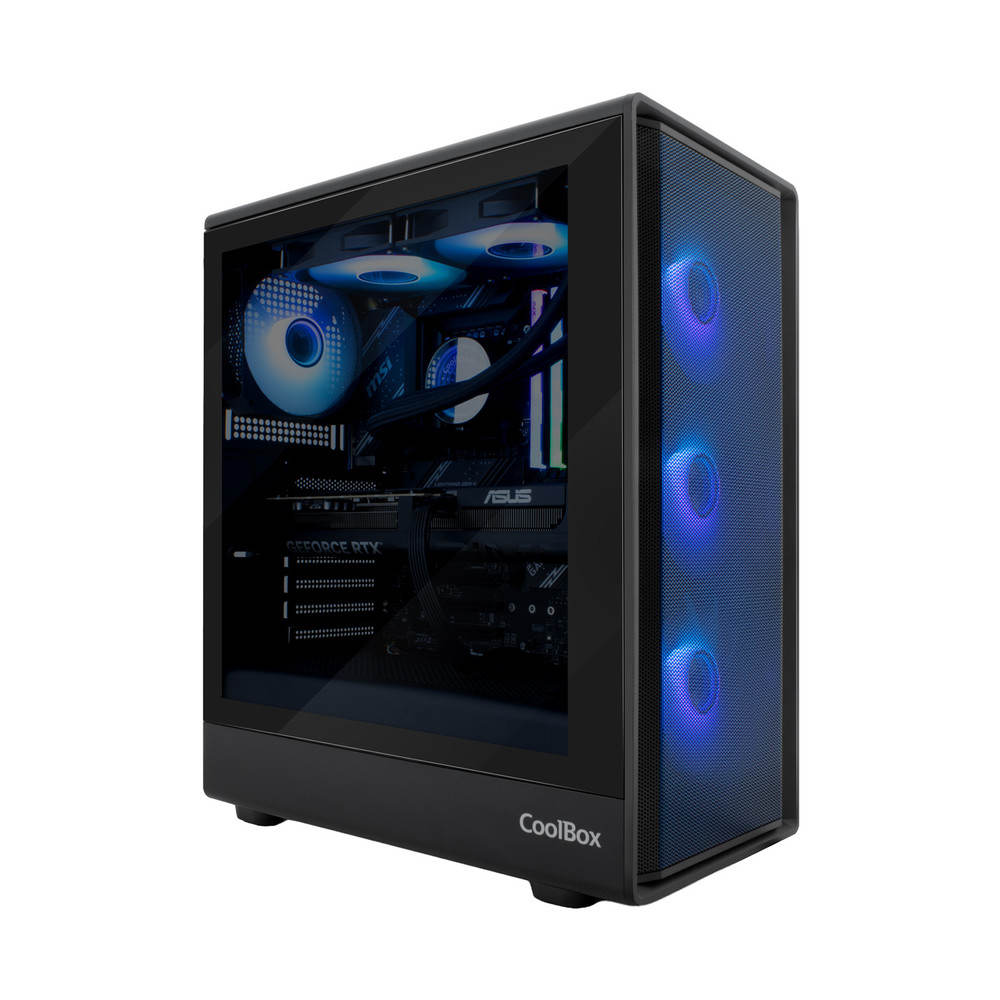 CAJA SEMITORRE/ATX COOLBOX GA700 DARKSIDE S/FUENTE USB-C NEGRA C/VENTANA - miniatura 2