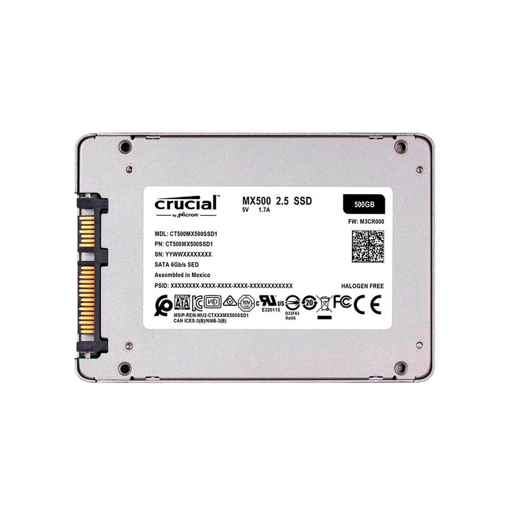 Disco Ssd Crucial 2.5” 500gb Sata Mx500 + Adaptador 9.5mm | Quonty.com