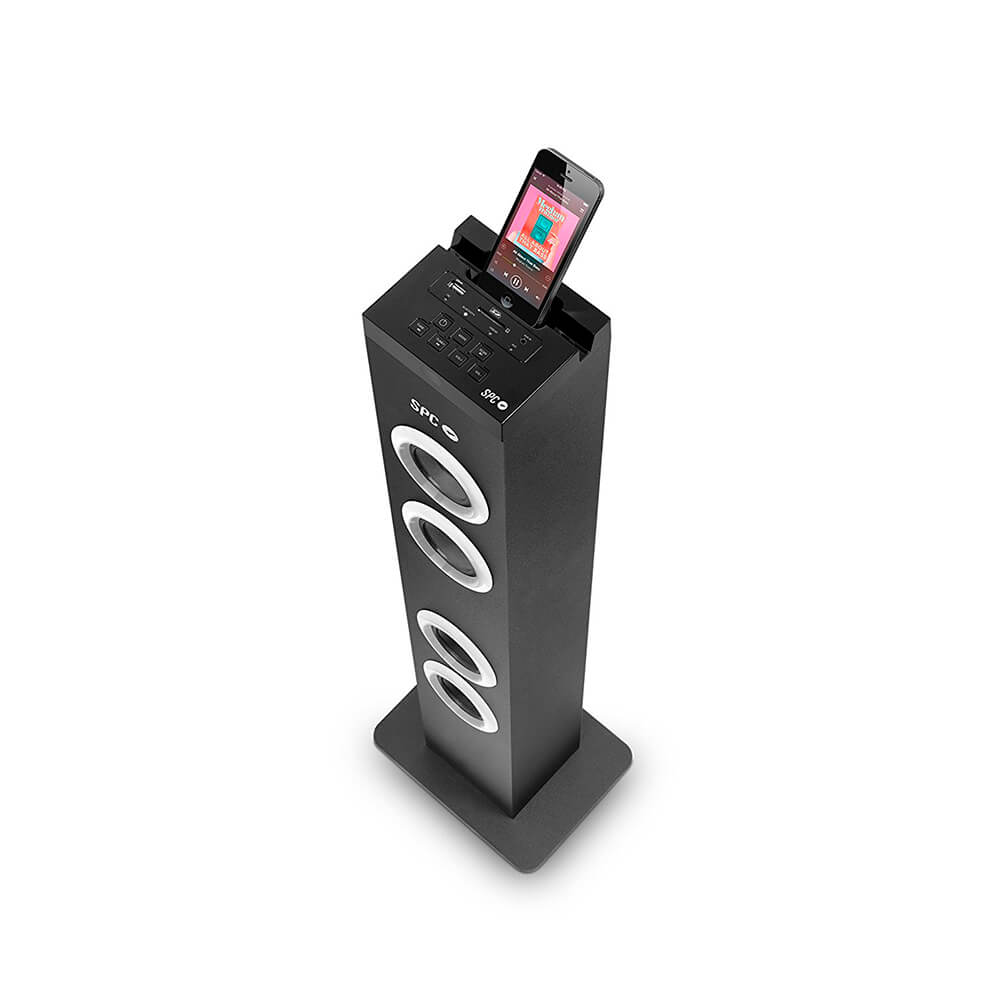 SPC Breeze Tower - Torre de Sonido (10W, Bluetooth, Radio FM, Lector de  Tarjetas), Negra