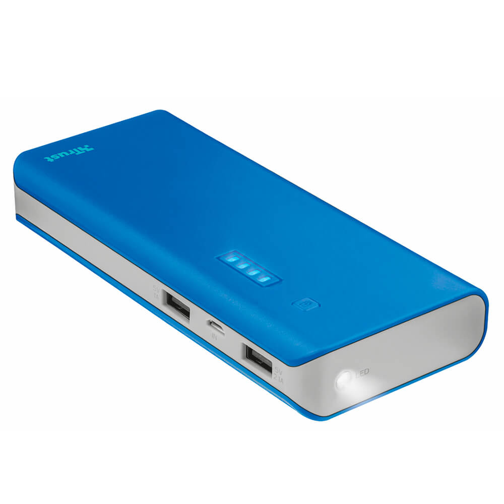 Аккумулятор power bank отзывы. Power Bank Trust primo 10000 Mah. Повербанк синий. Синие портативные зарядные устройства. Повер банк синий.