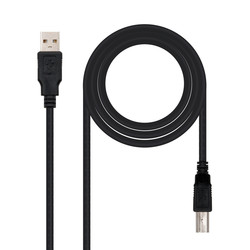 Cable Usb Nano Cable Usb2.0 A/M - Usb2.0 B/M 1.0m Negro | Quonty.com | 10.01.0102-BK