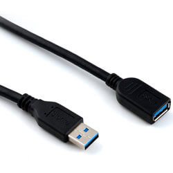 Cable Nano Cable Usb3.0 A/M - Usb3.0 A/H 2.0m Negro | Quonty.com | 10.01.0902-BK