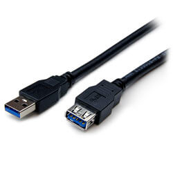 Cable Nano Cable Usb3.0 A/M - Usb3.0 A/H 1.0m Negro | Quonty.com | 10.01.0901-BK