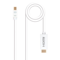 

Conversor Nano Cable Mini Displayport/Macho A Hdmi/Macho 3m Blanco
