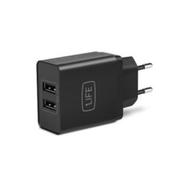

Cargador Usb Pared 1life 2ptos 2.4a Negro
