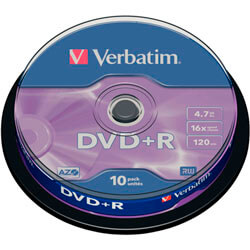 

Dvd+R Verbatim 4.7 Gb 120min16x 10 Unidades