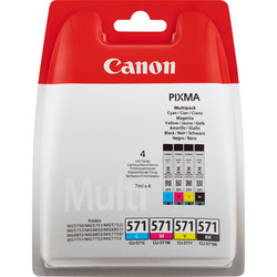 

Multipack 4 Cartuchos Tinta Canon Cli-571 - 7ml - Negro / Cian / Magen