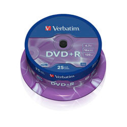 

Dvd+R Verbatim 4.7gb 120min 16x Tarrina 25unds