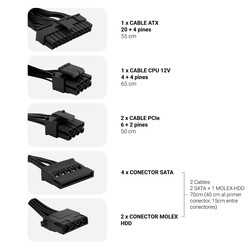 Fuente Alimentacion 650w Coolbox Coolpower Pfc-Activo 80+Bronze 4sata 12cm Atx | Quonty.com | COO-FACPO-650