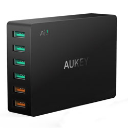 

Cargador Usb Pared Aukey Pa-T11 6ptos (4+2 Rapido)