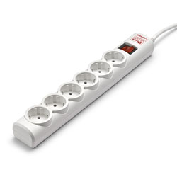 Regleta Salicru Sps-Safe-6 6tomas Blanca C/Interruptor | Quonty.com | SPS-SAFE-6