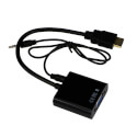 Conversor Nano Cable Hdmi A Vga + Audio 0,10m | Quonty.com | 10.16.2001-BK